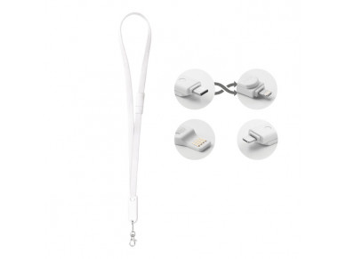 Ланьярд с проводами 3 в 1 Cableyard белый